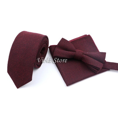 Wool Touch Soft Jednobojni Klasični 6cm Kompleti Kravata Muški Khaki Modna Leptir Kravata Džepni Četverokutni Kravata Poklon Dodatak