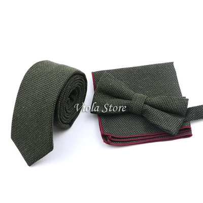 Wool Touch Soft Jednobojni Klasični 6cm Kompleti Kravata Muški Khaki Modna Leptir Kravata Džepni Četverokutni Kravata Poklon Dodatak