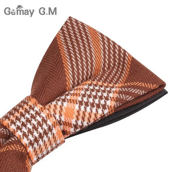 Мъжка папийонка Класическа памучна папийонка за мъже Карирани папийонки за възрастни с панделка за бизнес сватбени вратовръзки