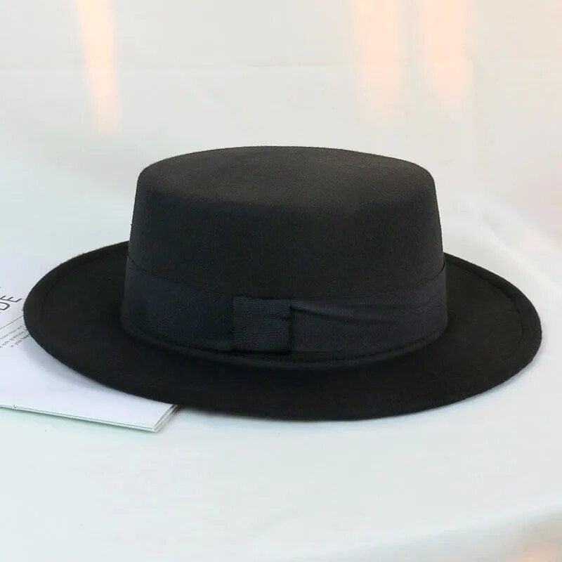 Ziemas pavasara imitācijas vilnas sieviešu cepures sievietēm Fedoras top Džeza apaļas cepures Sieviešu priekšgala lentes bowler cepures