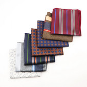 24cm*24CM Divatos férfi jacquard poliészter sál klasszikus egyszerű csíkos zsebkendő Performance ing kiegészítők