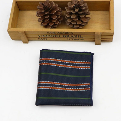 24cm*24CM Divatos férfi jacquard poliészter sál klasszikus egyszerű csíkos zsebkendő Performance ing kiegészítők