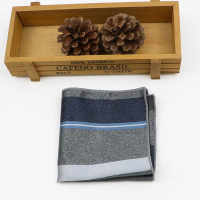 24cm*24CM Divatos férfi jacquard poliészter sál klasszikus egyszerű csíkos zsebkendő Performance ing kiegészítők