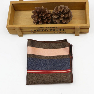 24cm*24CM Divatos férfi jacquard poliészter sál klasszikus egyszerű csíkos zsebkendő Performance ing kiegészítők