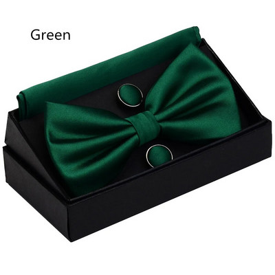 RBOCOTT férfi csokornyakkendő szett tömör dupla összehajtható csokornyakkendő vízálló sima kék csokornyakkendő Hanky mandzsettagombos ajándékdoboz férfiaknak esküvői ajándék