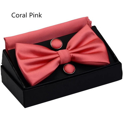 RBOCOTT férfi csokornyakkendő szett tömör dupla összehajtható csokornyakkendő vízálló sima kék csokornyakkendő Hanky mandzsettagombos ajándékdoboz férfiaknak esküvői ajándék