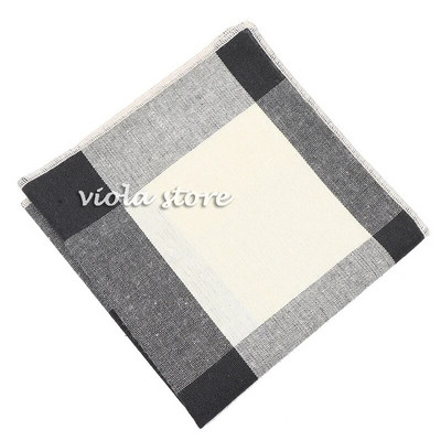 Hot καρό ριγέ μαντήλι 100% βαμβακερό Hankie 24cm αριστοκρατικό καφέ γυναικείο πάρτι γάμου Τσέπη τετράγωνο κοστούμι δώρου