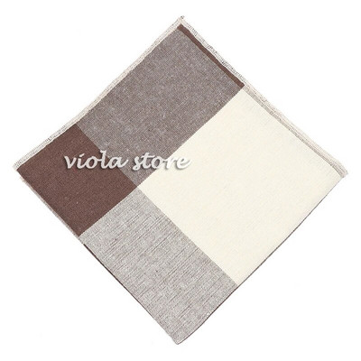 Hot καρό ριγέ μαντήλι 100% βαμβακερό Hankie 24cm αριστοκρατικό καφέ γυναικείο πάρτι γάμου Τσέπη τετράγωνο κοστούμι δώρου