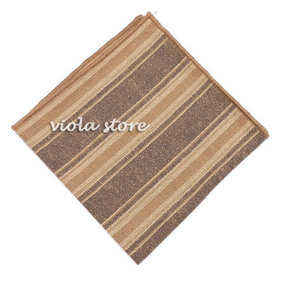 Hot καρό ριγέ μαντήλι 100% βαμβακερό Hankie 24cm αριστοκρατικό καφέ γυναικείο πάρτι γάμου Τσέπη τετράγωνο κοστούμι δώρου