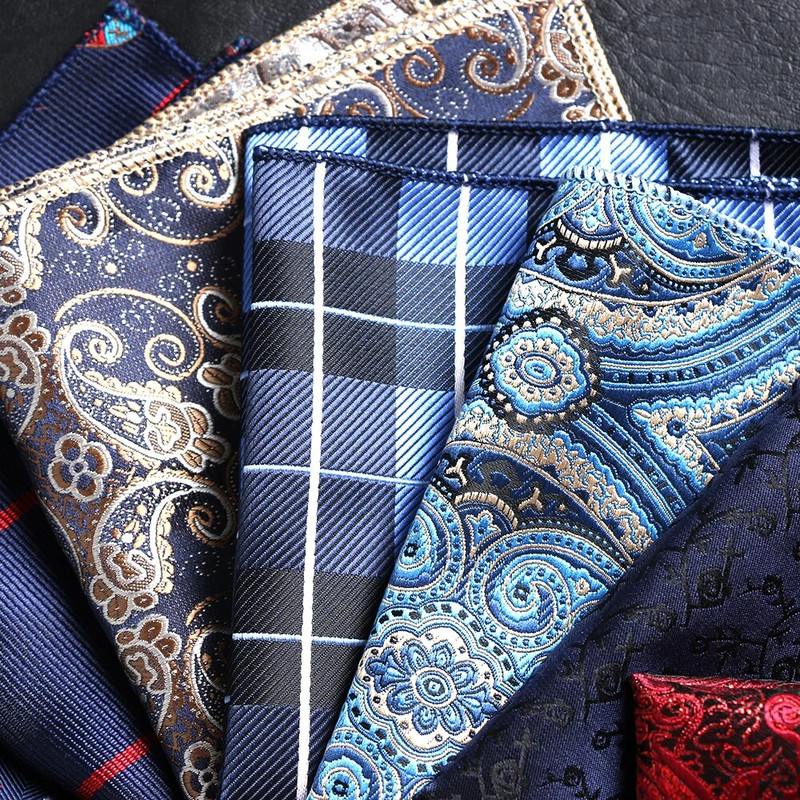 Luksuzni muški 100% svileni rupčić od 23*23 cm, ženski džepni kvadratni ručnik s cvjetnim paisley jacquardom za poslovna vjenčanja