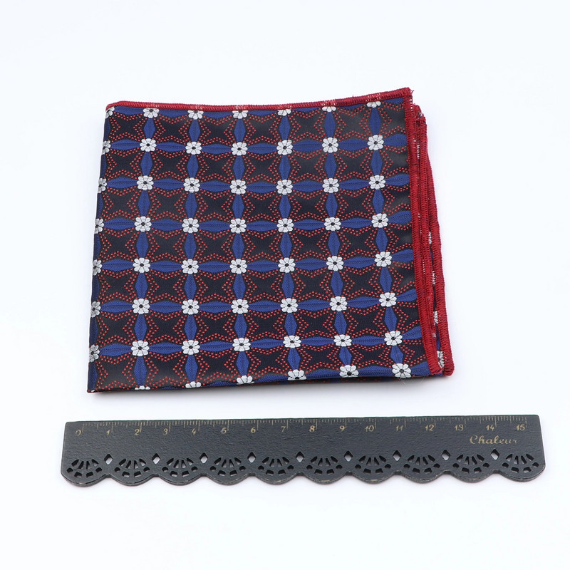 New Fashion Pocket Square Blue Red Dot zsebkendő 22*22cm virágos Paisley Hanky Suit Férfi üzleti esküvői öltöny Kiegészítők