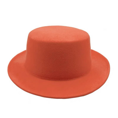 Vienspalvė Boater Fedora kepurė rudens žiemos imitacija vilnonė kepurė, moteriška, vyriška, plokščia veltinio kepurė Trilby Elegant Lady Chapeu