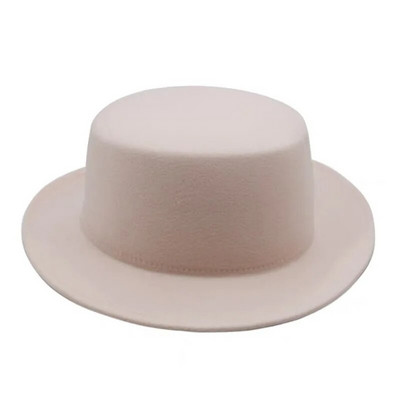 Vienspalvė Boater Fedora kepurė rudens žiemos imitacija vilnonė kepurė, moteriška, vyriška, plokščia veltinio kepurė Trilby Elegant Lady Chapeu