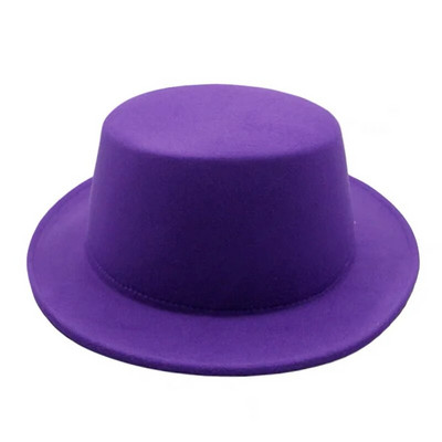 Vienspalvė Boater Fedora kepurė rudens žiemos imitacija vilnonė kepurė, moteriška, vyriška, plokščia veltinio kepurė Trilby Elegant Lady Chapeu