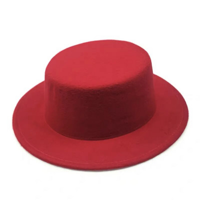 Vienspalvė Boater Fedora kepurė rudens žiemos imitacija vilnonė kepurė, moteriška, vyriška, plokščia veltinio kepurė Trilby Elegant Lady Chapeu