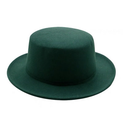 Vienspalvė Boater Fedora kepurė rudens žiemos imitacija vilnonė kepurė, moteriška, vyriška, plokščia veltinio kepurė Trilby Elegant Lady Chapeu