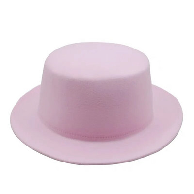 Vienspalvė Boater Fedora kepurė rudens žiemos imitacija vilnonė kepurė, moteriška, vyriška, plokščia veltinio kepurė Trilby Elegant Lady Chapeu