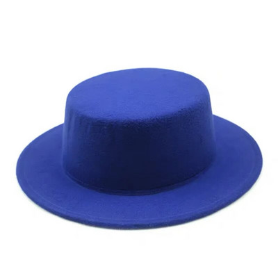 Vienspalvė Boater Fedora kepurė rudens žiemos imitacija vilnonė kepurė, moteriška, vyriška, plokščia veltinio kepurė Trilby Elegant Lady Chapeu