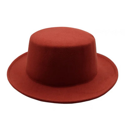 Vienspalvė Boater Fedora kepurė rudens žiemos imitacija vilnonė kepurė, moteriška, vyriška, plokščia veltinio kepurė Trilby Elegant Lady Chapeu