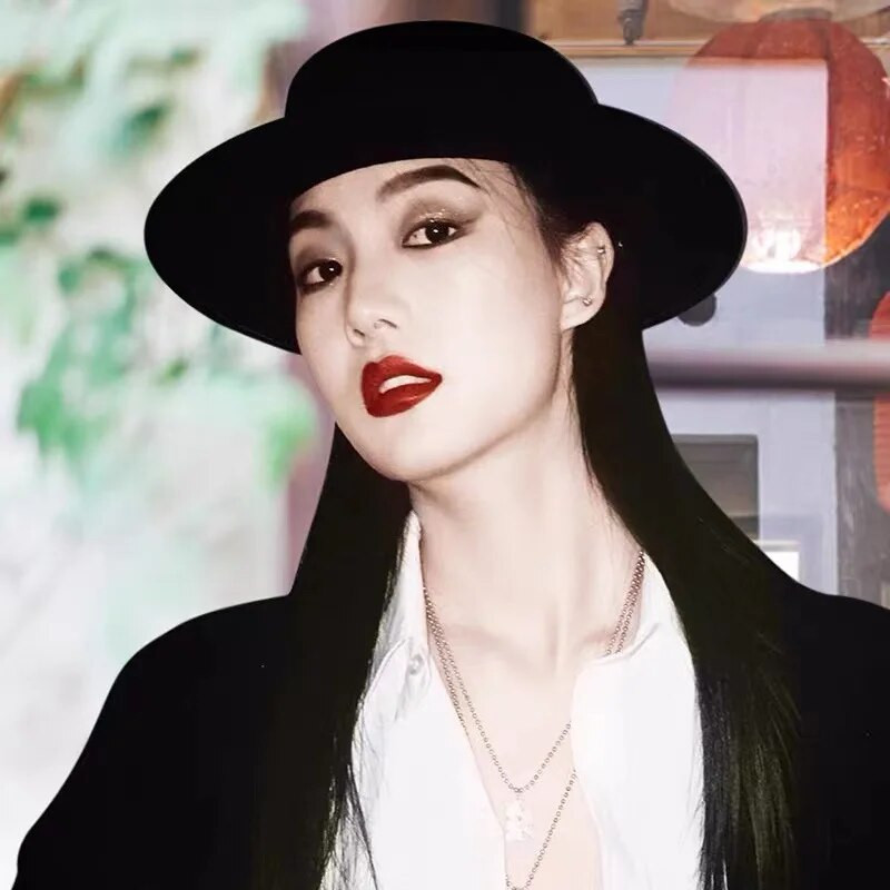 Vienspalvė Boater Fedora kepurė rudens žiemos imitacija vilnonė kepurė, moteriška, vyriška, plokščia veltinio kepurė Trilby Elegant Lady Chapeu