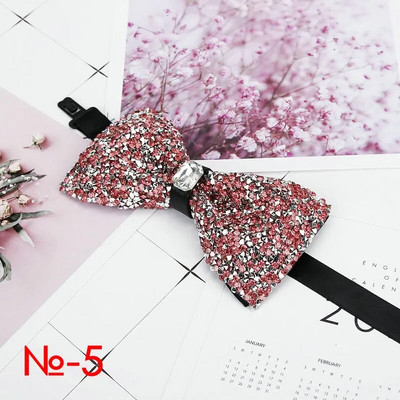 Dijamantna crna crvena leptir mašna Muškarci za ovratnik sa vještačkim dijamantom Muška leptir mašna Crystal Chaton Super cool luksuzna leptir leptir leptir za vjenčanje