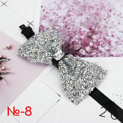 Dijamantna crna crvena leptir mašna Muškarci za ovratnik sa vještačkim dijamantom Muška leptir mašna Crystal Chaton Super cool luksuzna leptir leptir leptir za vjenčanje