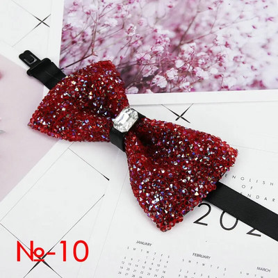 Dijamantna crna crvena leptir mašna Muškarci za ovratnik sa vještačkim dijamantom Muška leptir mašna Crystal Chaton Super cool luksuzna leptir leptir leptir za vjenčanje