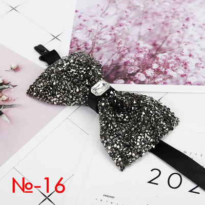 Dijamantna crna crvena leptir mašna Muškarci za ovratnik sa vještačkim dijamantom Muška leptir mašna Crystal Chaton Super cool luksuzna leptir leptir leptir za vjenčanje