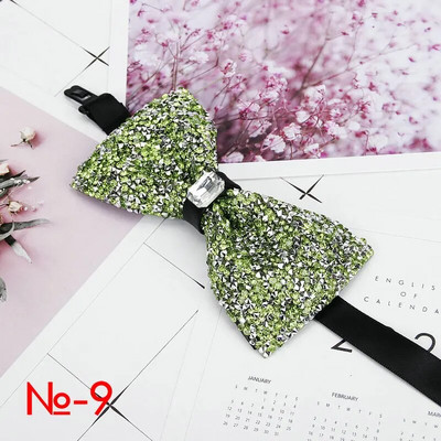 Dijamantna crna crvena leptir mašna Muškarci za ovratnik sa vještačkim dijamantom Muška leptir mašna Crystal Chaton Super cool luksuzna leptir leptir leptir za vjenčanje