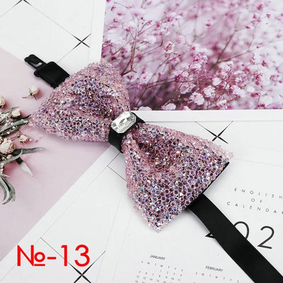 Dijamantna crna crvena leptir mašna Muškarci za ovratnik sa vještačkim dijamantom Muška leptir mašna Crystal Chaton Super cool luksuzna leptir leptir leptir za vjenčanje