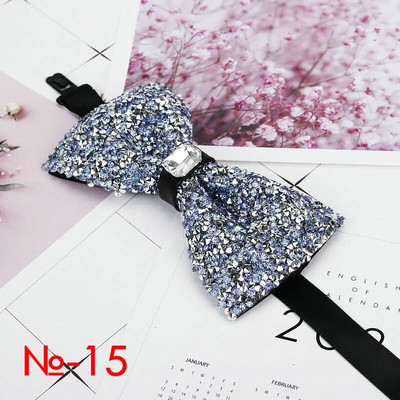 Dijamantna crna crvena leptir mašna Muškarci za ovratnik sa vještačkim dijamantom Muška leptir mašna Crystal Chaton Super cool luksuzna leptir leptir leptir za vjenčanje