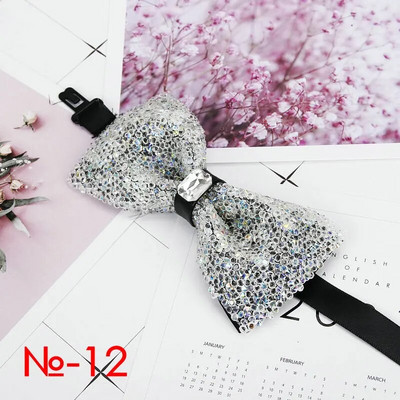 Dijamantna crna crvena leptir mašna Muškarci za ovratnik sa vještačkim dijamantom Muška leptir mašna Crystal Chaton Super cool luksuzna leptir leptir leptir za vjenčanje