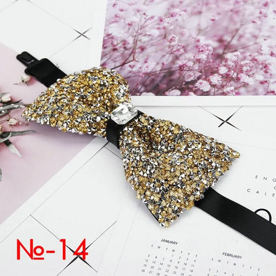 Dijamantna crna crvena leptir mašna Muškarci za ovratnik sa vještačkim dijamantom Muška leptir mašna Crystal Chaton Super cool luksuzna leptir leptir leptir za vjenčanje