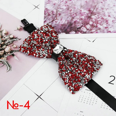 Dijamantna crna crvena leptir mašna Muškarci za ovratnik sa vještačkim dijamantom Muška leptir mašna Crystal Chaton Super cool luksuzna leptir leptir leptir za vjenčanje