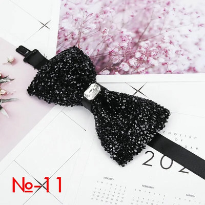 Dijamantna crna crvena leptir mašna Muškarci za ovratnik sa vještačkim dijamantom Muška leptir mašna Crystal Chaton Super cool luksuzna leptir leptir leptir za vjenčanje