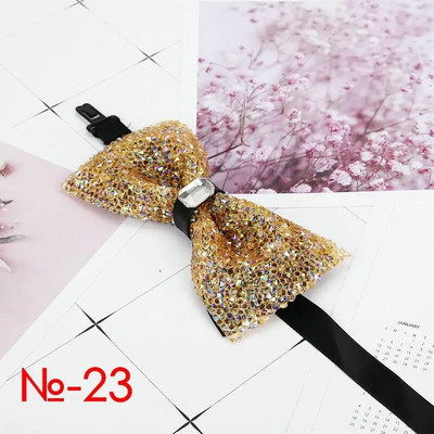 Dijamantna crna crvena leptir mašna Muškarci za ovratnik sa vještačkim dijamantom Muška leptir mašna Crystal Chaton Super cool luksuzna leptir leptir leptir za vjenčanje