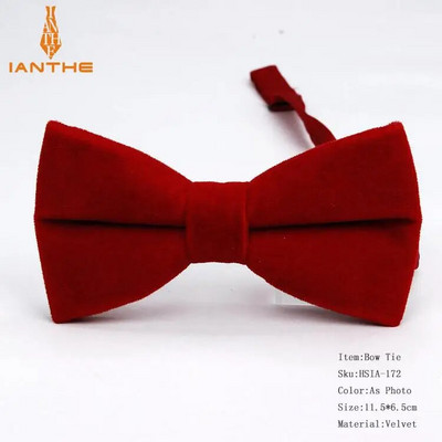 Ianthe pilnīgi jauns vīriešu vienkrāsains samta tauriņš konfektes krāsas uzvalks tauriņš vīrietim vīriešu kakla apģērbs modes tauriņš Gravatas