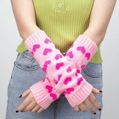 Nove ženske rukavice Grijači za noge Japanski Lolita Kawaii rukavi za ruke Dva načina nošenja gotičkih Y2K heklanih pletenih toplih rukavica bez prstiju