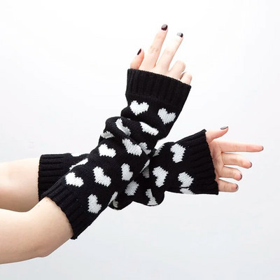 Nove ženske rukavice Grijači za noge Japanski Lolita Kawaii rukavi za ruke Dva načina nošenja gotičkih Y2K heklanih pletenih toplih rukavica bez prstiju