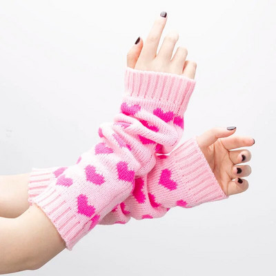 Nove ženske rukavice Grijači za noge Japanski Lolita Kawaii rukavi za ruke Dva načina nošenja gotičkih Y2K heklanih pletenih toplih rukavica bez prstiju