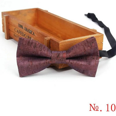 Divat Új díszes parafa fából készült férfi csokornyakkendők Újdonság, kézzel készített tömör csokornyakkendő pillangó Esküvői parti Férfi Ajándék Kiegészítők Nyakruházat