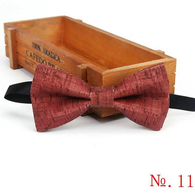 Divat Új díszes parafa fából készült férfi csokornyakkendők Újdonság, kézzel készített tömör csokornyakkendő pillangó Esküvői parti Férfi Ajándék Kiegészítők Nyakruházat