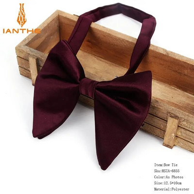 Muška modna odijela Leptir-mašna Ženska klasična velika leptir-mašna za muškarce Vjenčanje s leptir-mašnom za odrasle Muške leptir-mašne Kravate Uniforma Jednobojna crna kravata