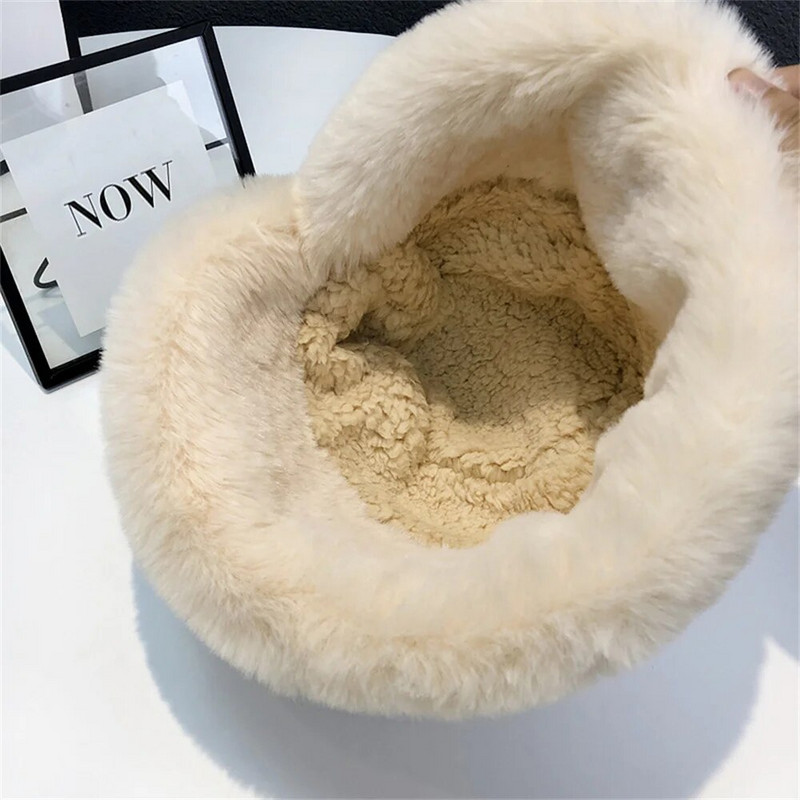 Pūkuota kibiro kepurė Moteriška žieminė šilta stora apsauga nuo šalčio Žvejo kepurė Aukštos kokybės pliušas madinga Universali moteriška Panamos kepurė