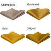 Ricnais 22cm*22cm Klasszikus selyem zsebkendők Solid Férfi Hanky Üzleti Esküvői Kiegészítők Színes poliészter zsebkendő