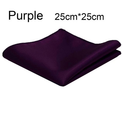 Ricnais 22cm*22cm Klasszikus selyem zsebkendők Solid Férfi Hanky Üzleti Esküvői Kiegészítők Színes poliészter zsebkendő