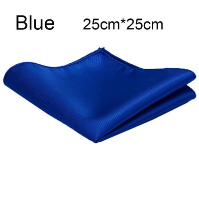 Ricnais 22cm*22cm Klasszikus selyem zsebkendők Solid Férfi Hanky Üzleti Esküvői Kiegészítők Színes poliészter zsebkendő