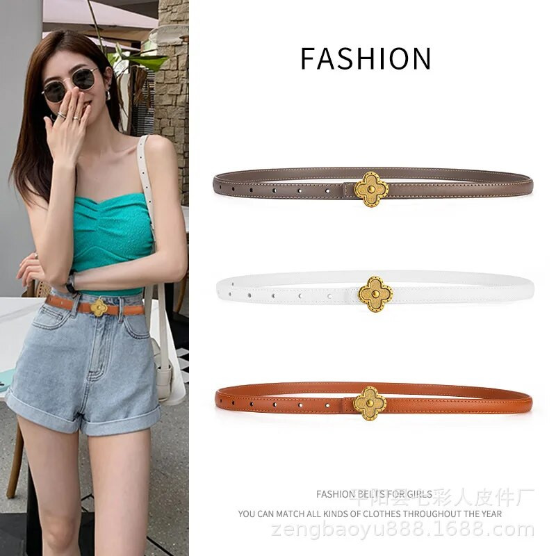 Noua centură de lux din  de trifoi pentru femei, la modă, cu cataramă de aur, curele retro pentru femei, blugi, rochie, 2022