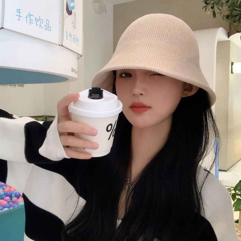 Jauna rudens trikotāžas kausa cepure elpojoša vienkrāsainas sieviešu cepures meitenēm salokāma boba zvejnieka cepure āra ceļojumi Gorros Panama