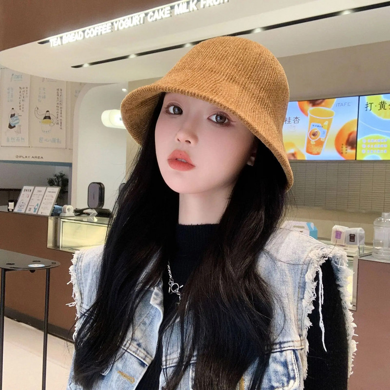 Jauna rudens trikotāžas kausa cepure elpojoša vienkrāsainas sieviešu cepures meitenēm salokāma boba zvejnieka cepure āra ceļojumi Gorros Panama